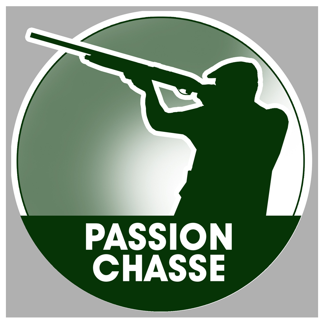 passion chasse - 15cm - Sticker/autocollant