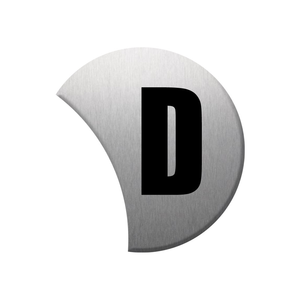 Complément numéro de rue D - gris 6x5.6cm - Sticker/autocollant