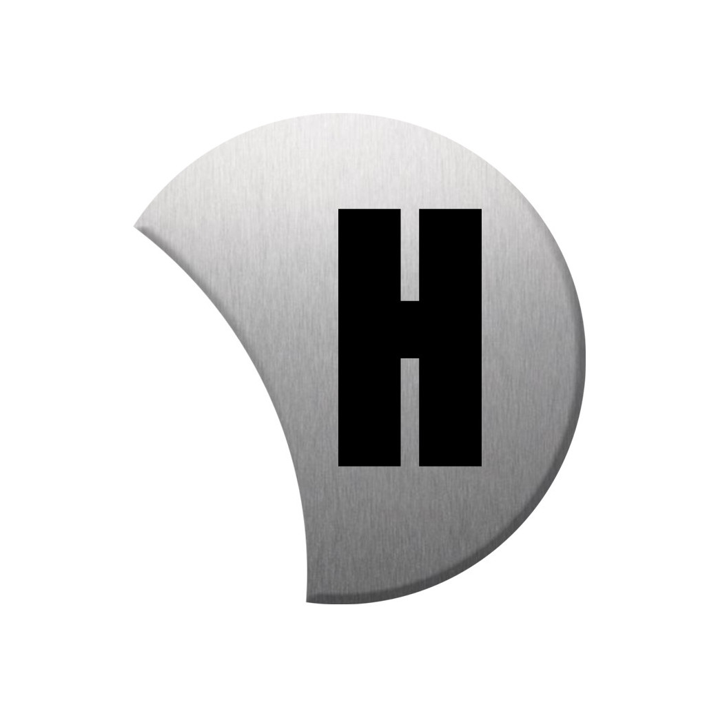 Complément numéro de rue H - gris 6x5.6cm - Sticker/autocollant