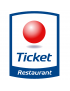 Ticket restaurant accepté - 20x20cm - Sticker/autocollant