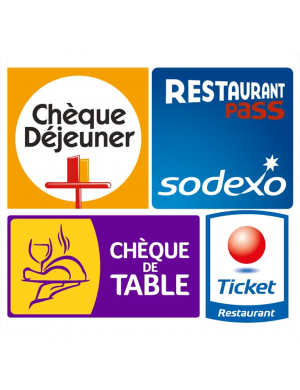 Multi Tickets restaurants acceptés - 20x20cm - Sticker/autocollant
