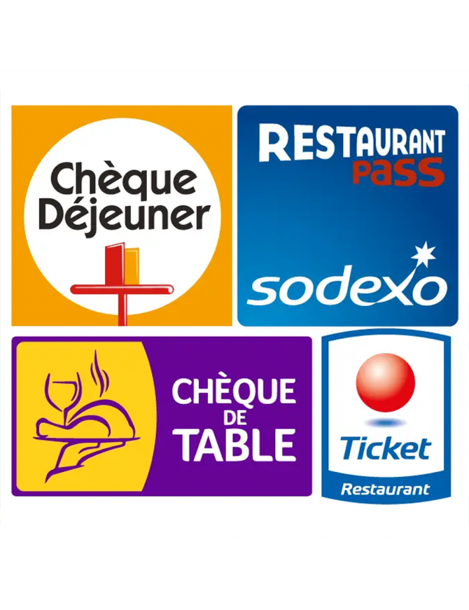 Multi Tickets restaurants acceptés - 10x10cm - Sticker/autocollant Multi Tickets restaurants acceptés - 10x10cm - Sticker/autocollant