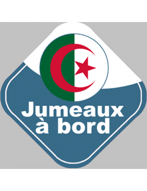 bébé à bord jumeaux d'origine Algérienne - 10x10cm - Sticker/autocollant