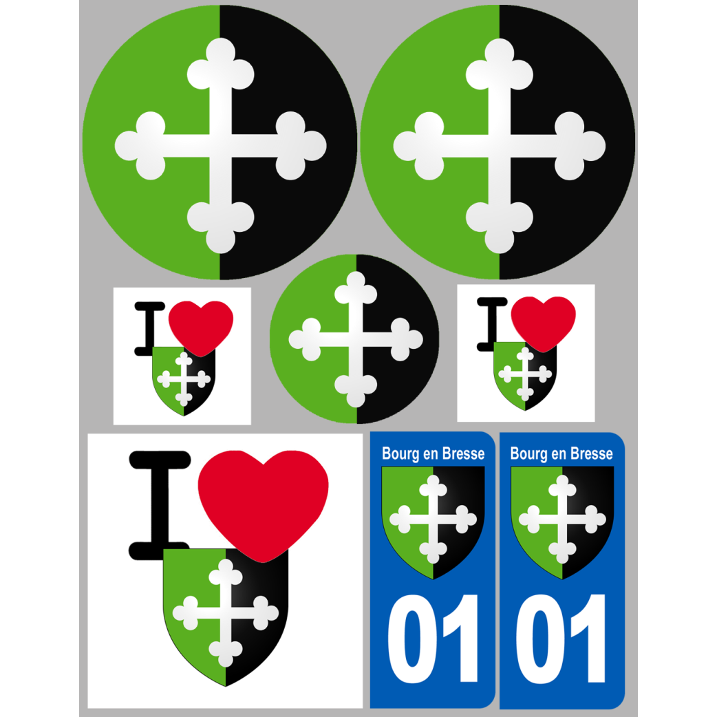 Bourg en Bresse (8 autocollants variés) - Sticker/autocollant