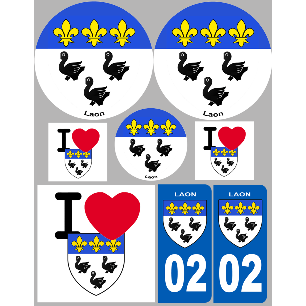 Laon (8 autocollants variés) - Sticker/autocollant