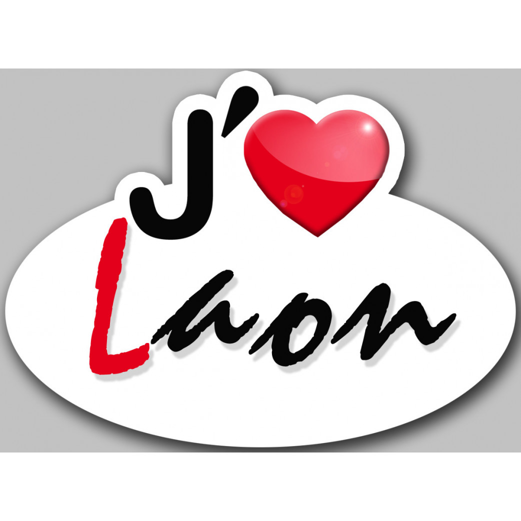 j'aime Laon (5x3.3cm) - Sticker/autocollant