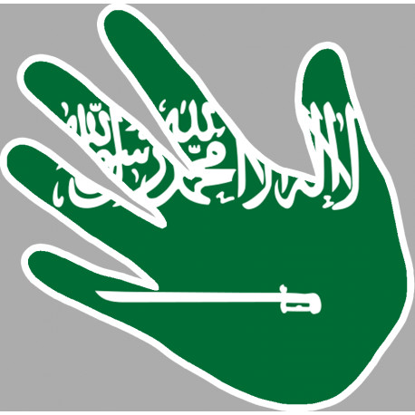 Autocollants : drapeau Arabie Saoudite main