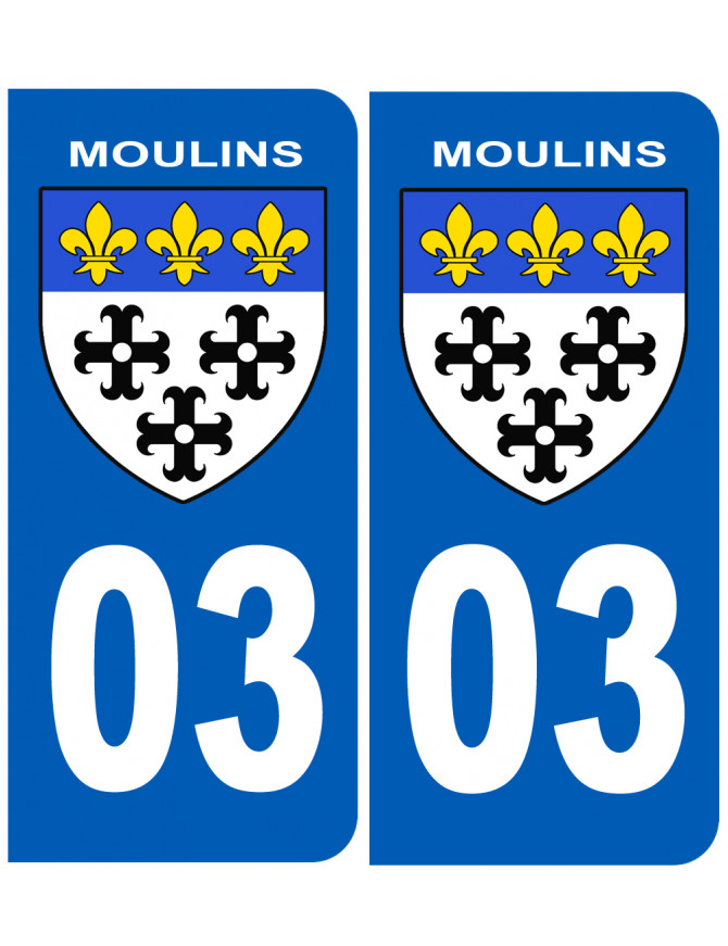 immatriculation Moulins - Sticker/autocollant immatriculation Moulins - Sticker/autocollant