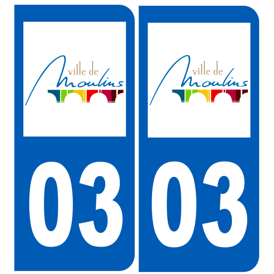 immatriculation 03 Moulins - Sticker/autocollant