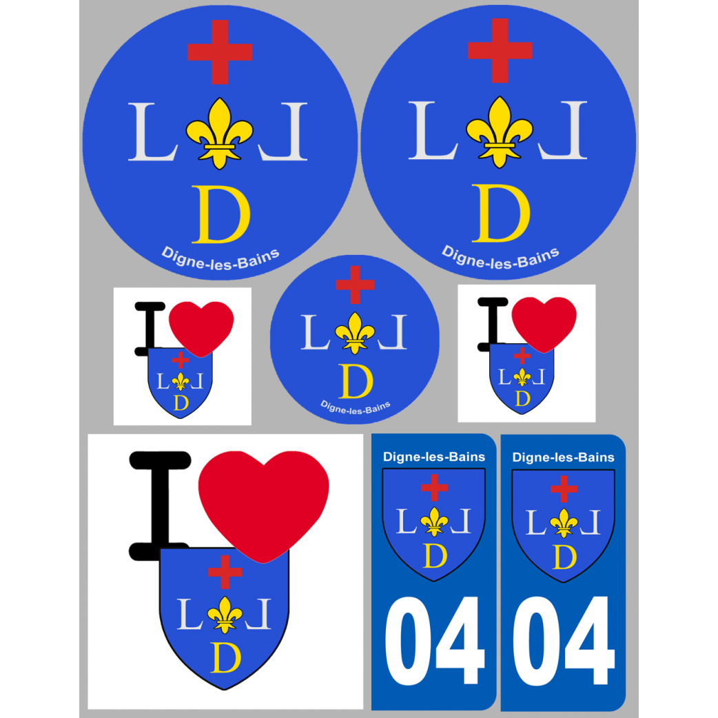 Digne-les-Bains (8 autocollants variés) - Sticker/autocollant