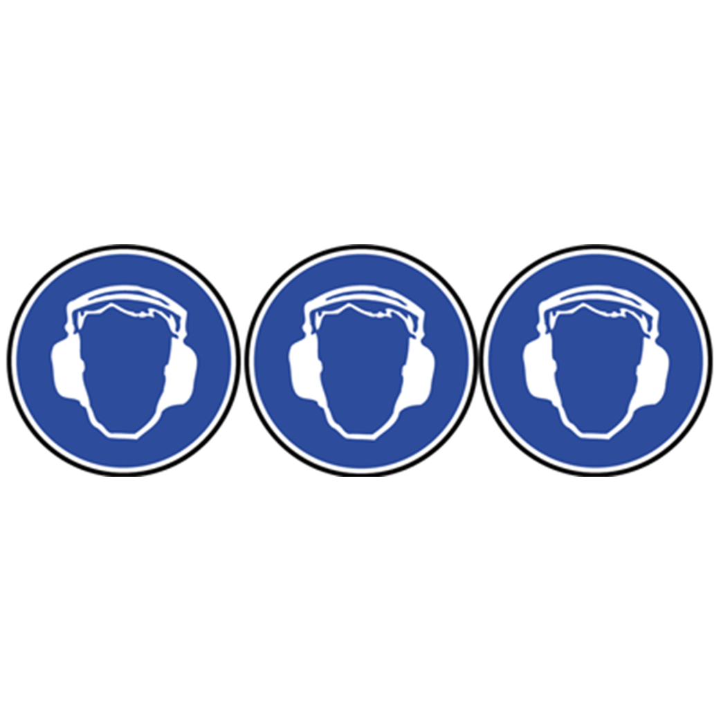 Protection ouie obligatoire - 3fois 10cm - Sticker/autocollant