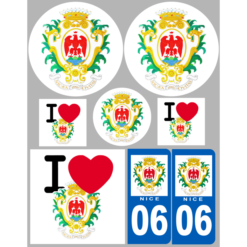 Ville Nice (8 autocollants variés) - Sticker/autocollant