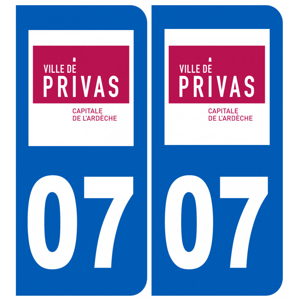 immatriculation 07 Privas - Sticker/autocollant