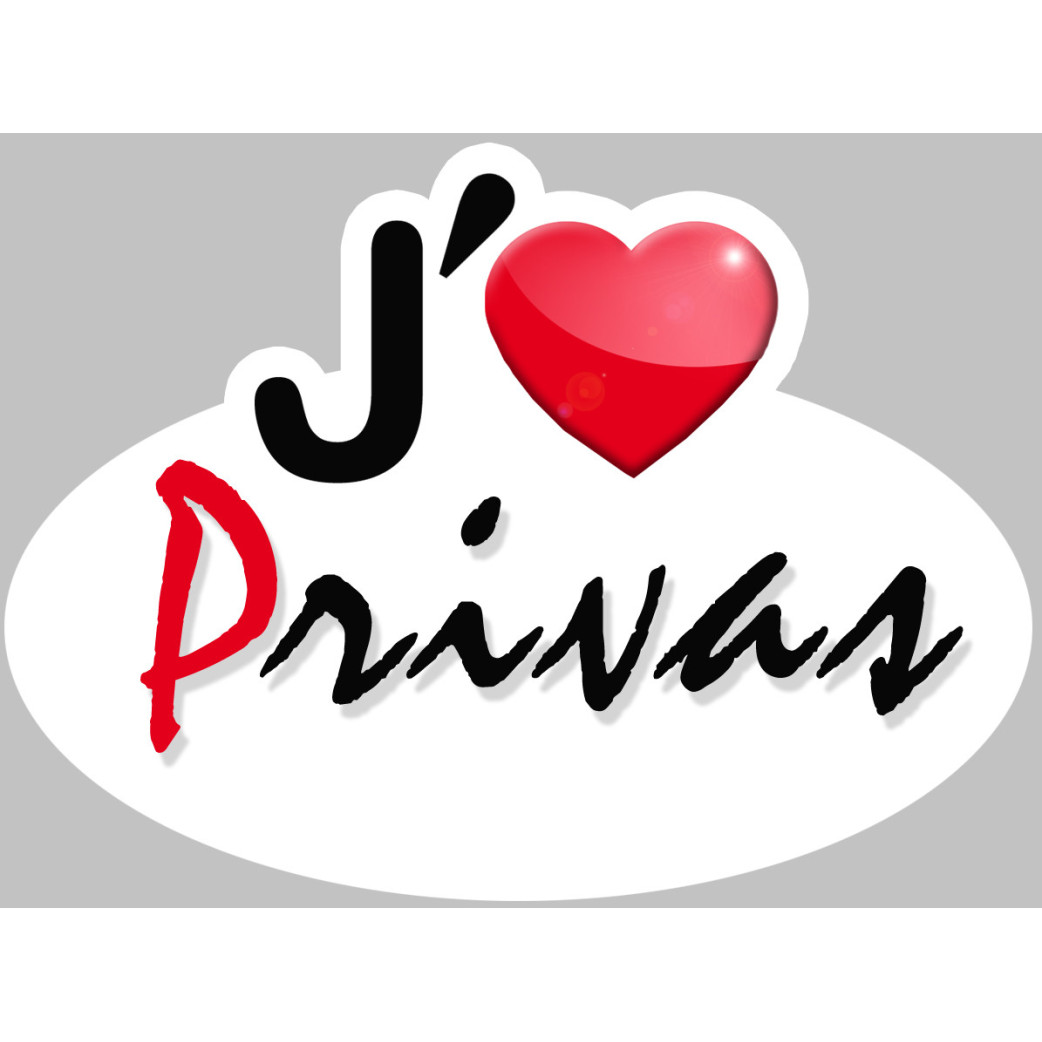 j'aime Privas (15x11cm) - Sticker/autocollant