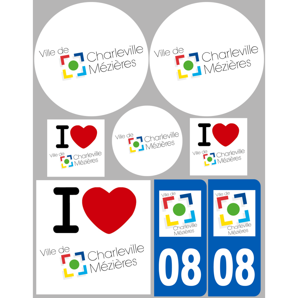 Charleville-Mézières (8 autocollants variés) - Sticker/autocollant