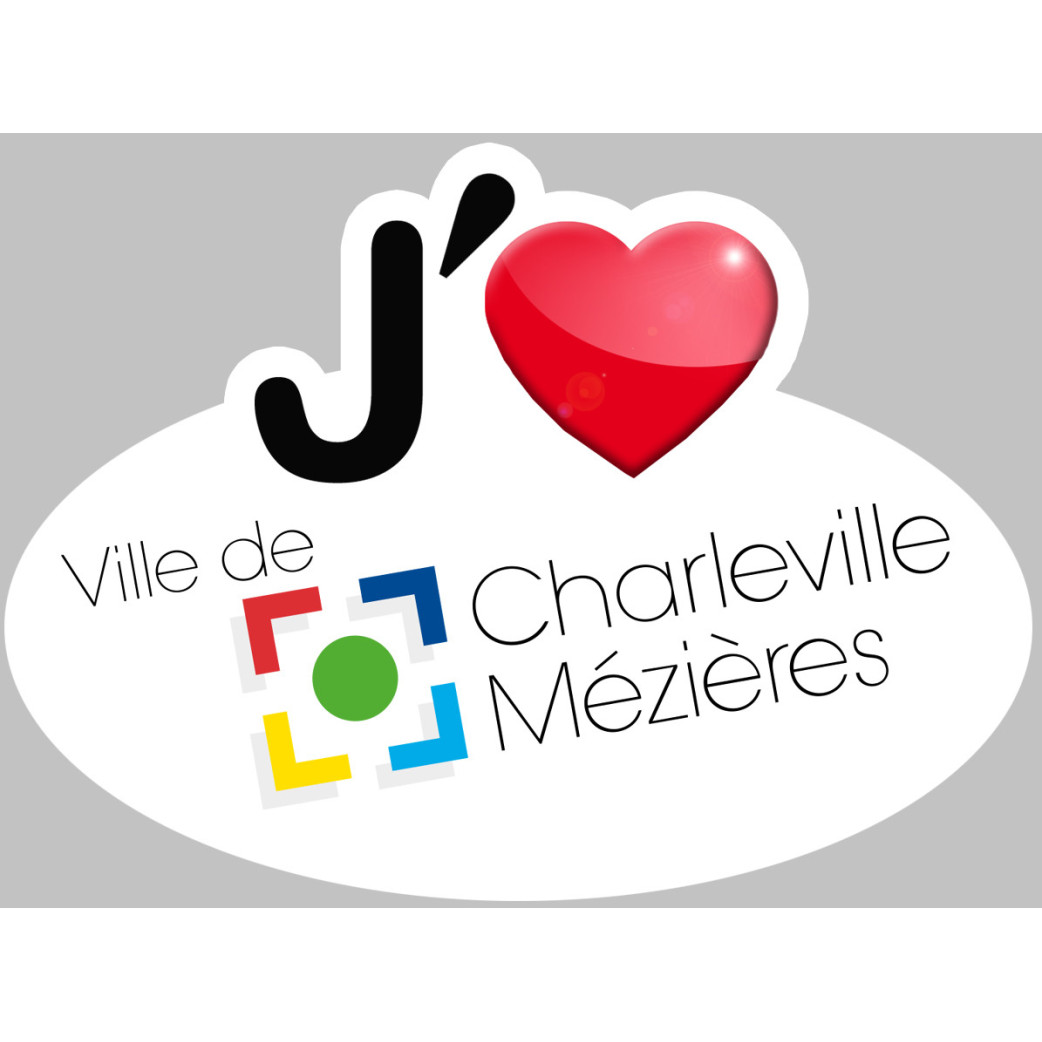 j'aime Charleville-Mézières (5x3.7cm) - Sticker/autocollant