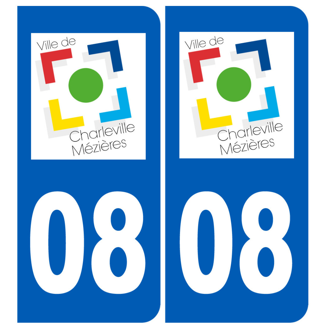 immatriculation 08 Charleville-Mézières - Sticker/autocollant