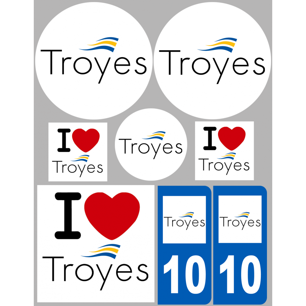 Troyes (8 autocollants variés) - Sticker/autocollant