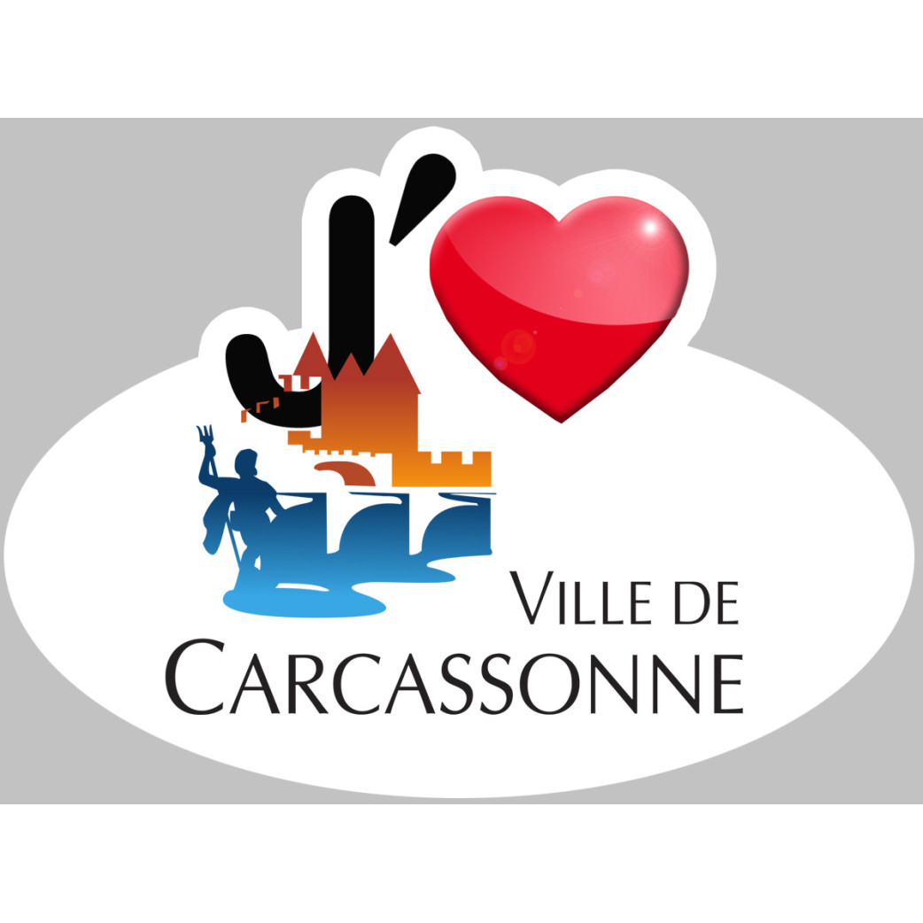 j'aime Carcassonne (5x3.5cm) - Sticker/autocollant