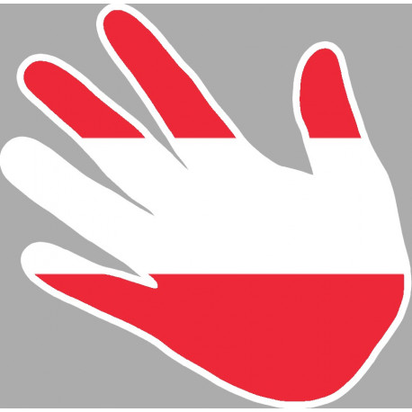 Autocollants : drapeau Autrichien main