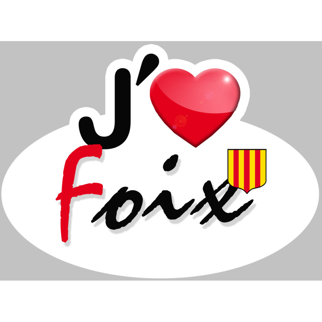 j'aime Foix (5x3.5cm) - Sticker/autocollant