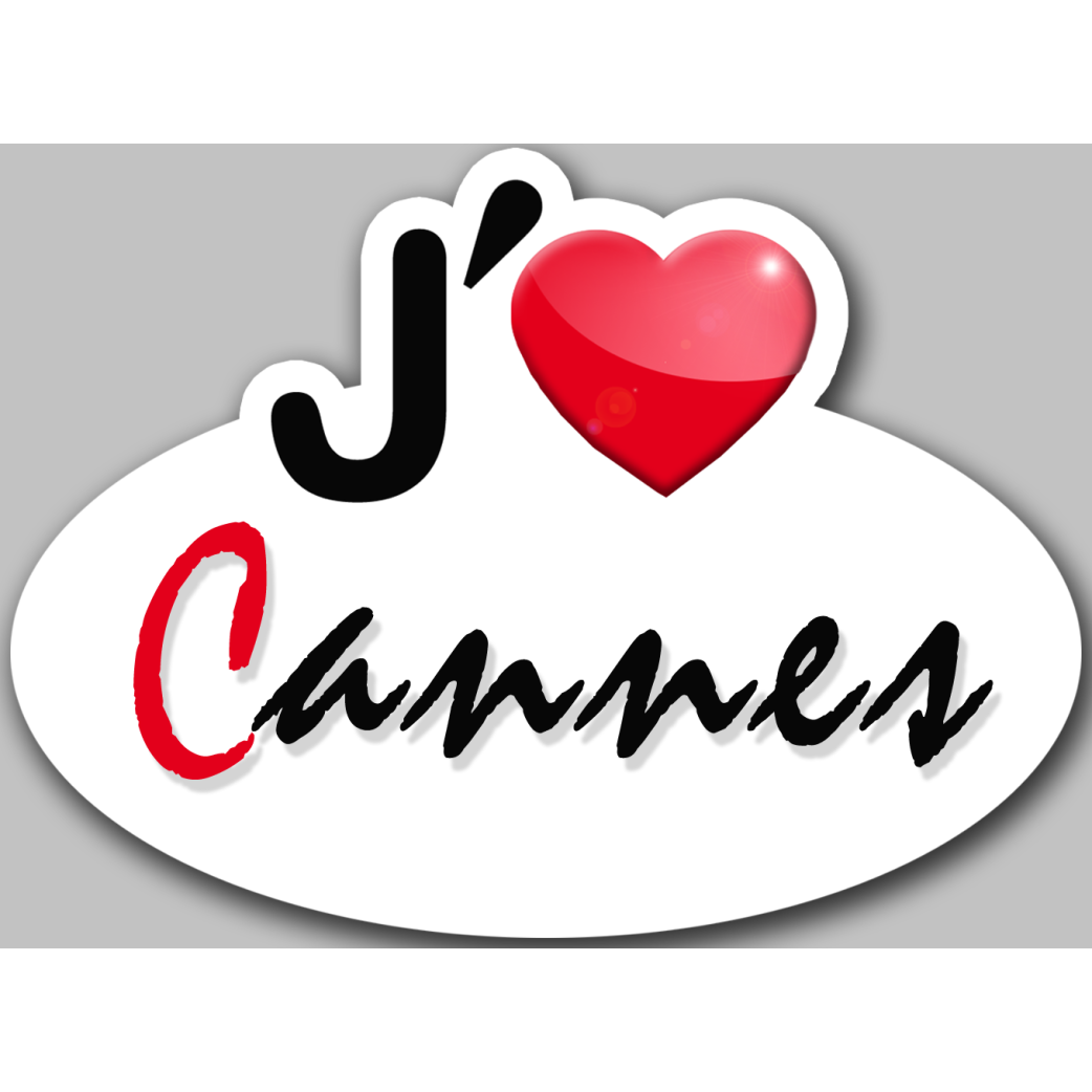 j'aime Cannes - 15x11cm - Sticker/autocollant