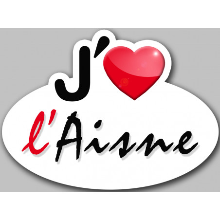 j'aime l'Aisne (15x11cm) - Sticker/autocollant j'aime l'Aisne (15x11cm) - Sticker/autocollant