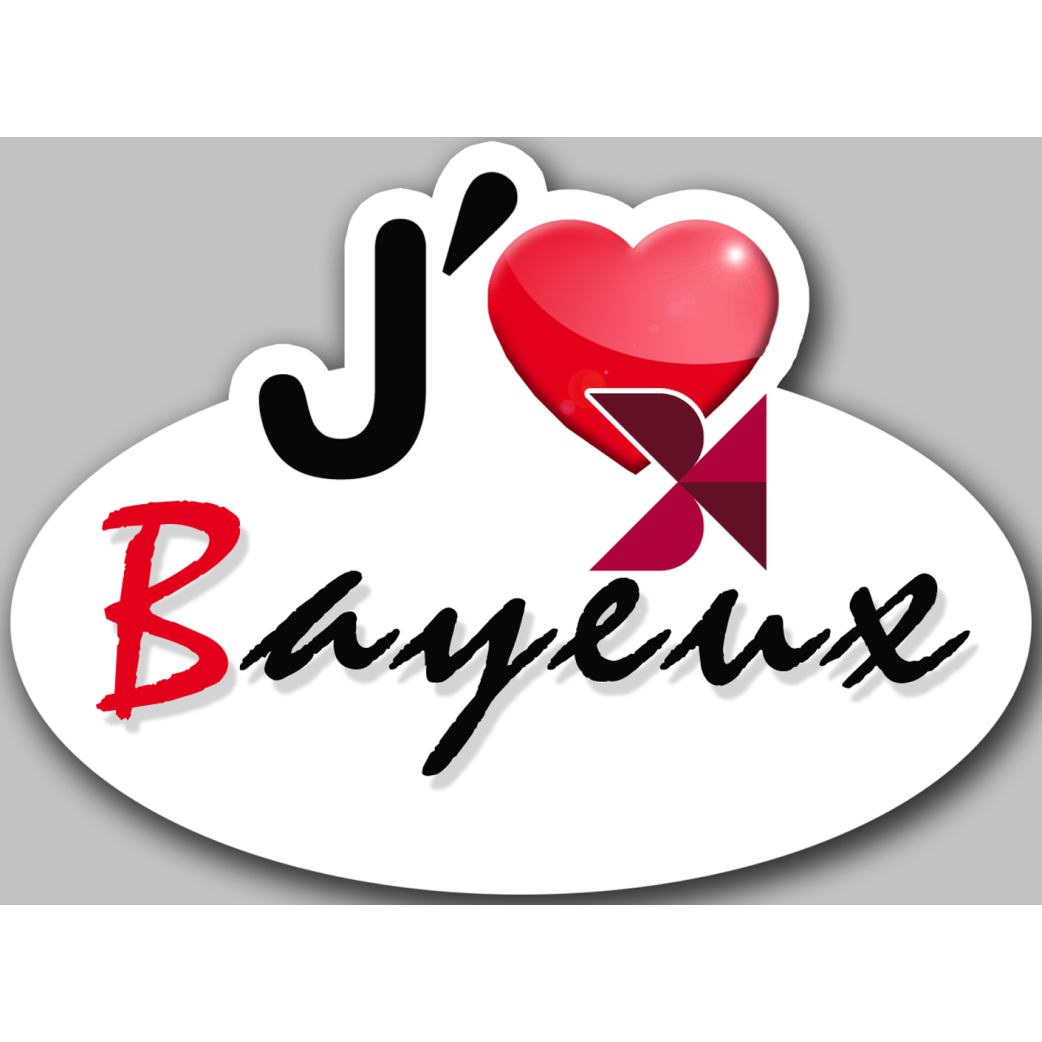 j'aime Bayeux (5x3.7cm) - Sticker/autocollant