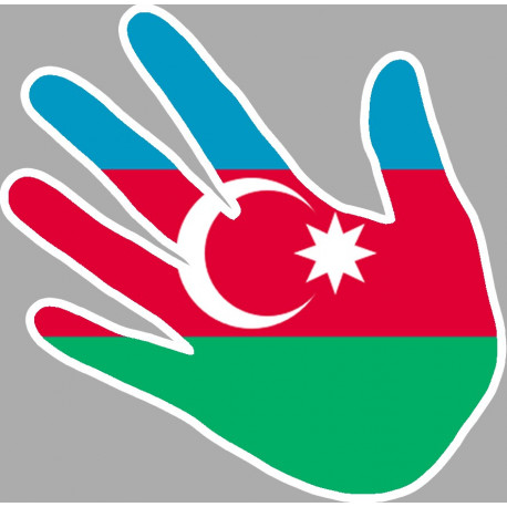 Autocollants : drapeau Azerbaijan main