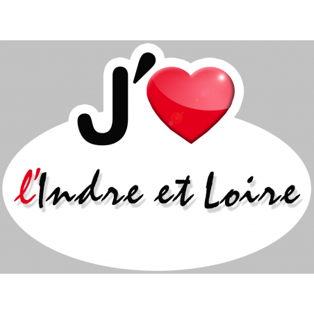 j'aime l'Indre-et-Loire (15x11cm) - Sticker/autocollant j'aime l'Indre-et-Loire (15x11cm) - Sticker/autocollant