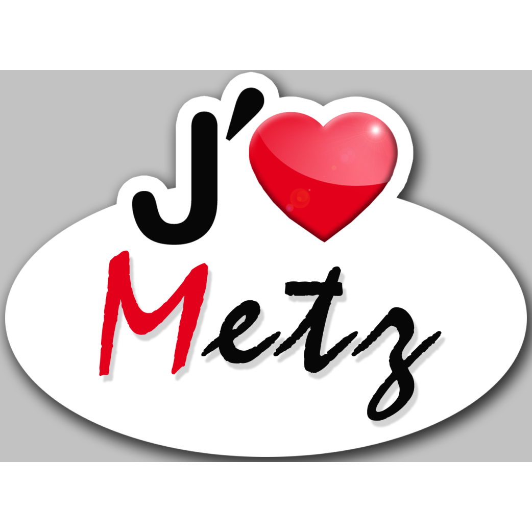 j'aime Metz - 5x3.7cm - Sticker/autocollant