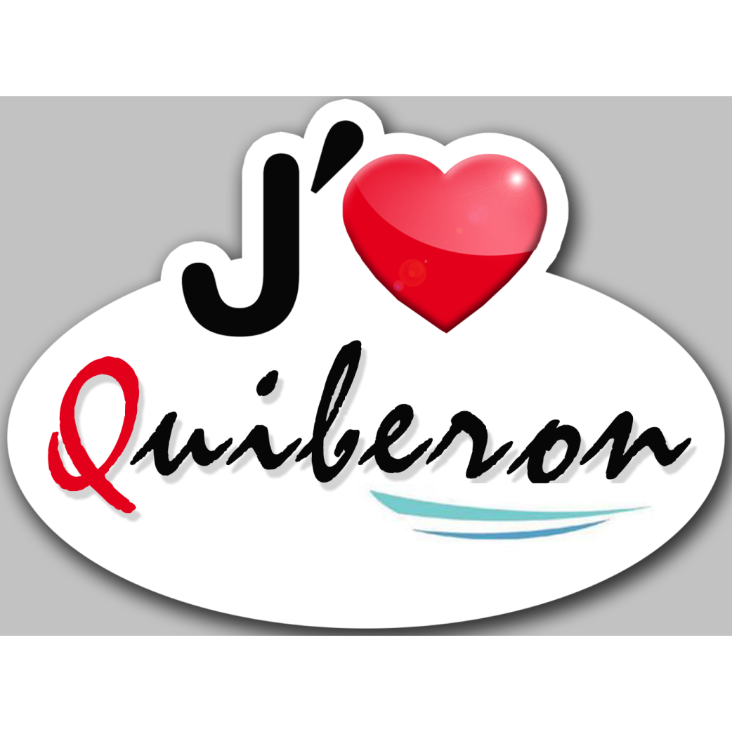 j'aime Quiberon (5x3.7cm) - Sticker/autocollant