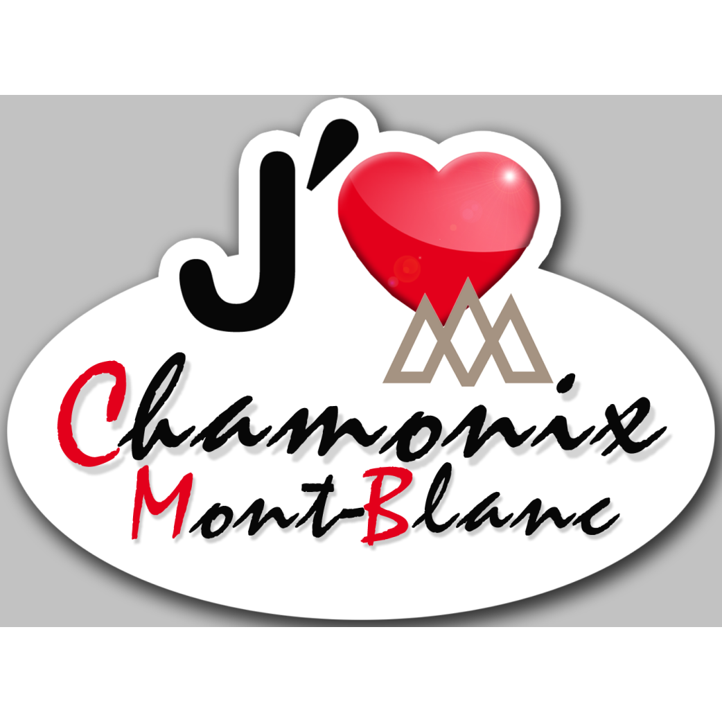 j'aime Chamonix-Mont-Blanc (5x3.7cm) - Sticker/autocollant