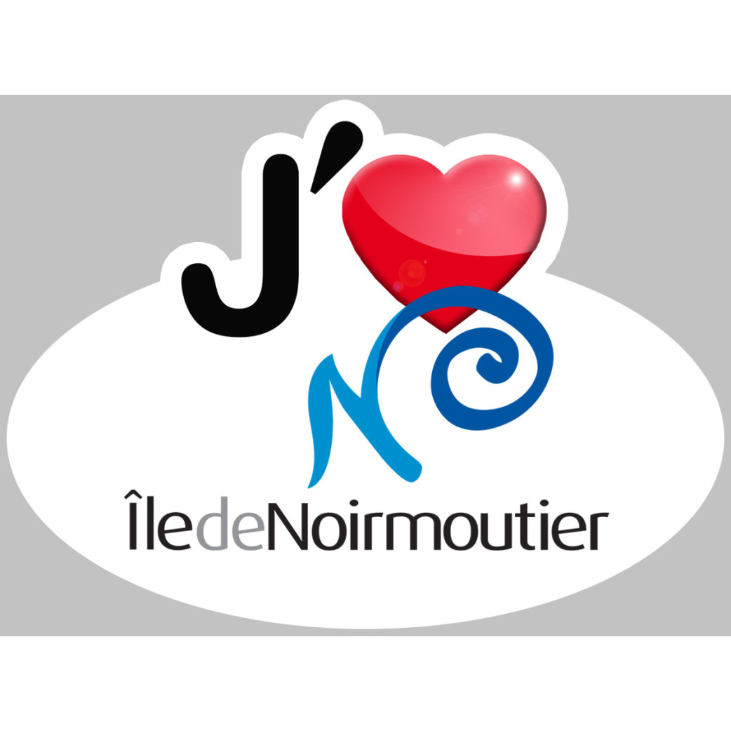 j'aime l'Ile de Noirmoutier - 15x11cm - Sticker/autocollant