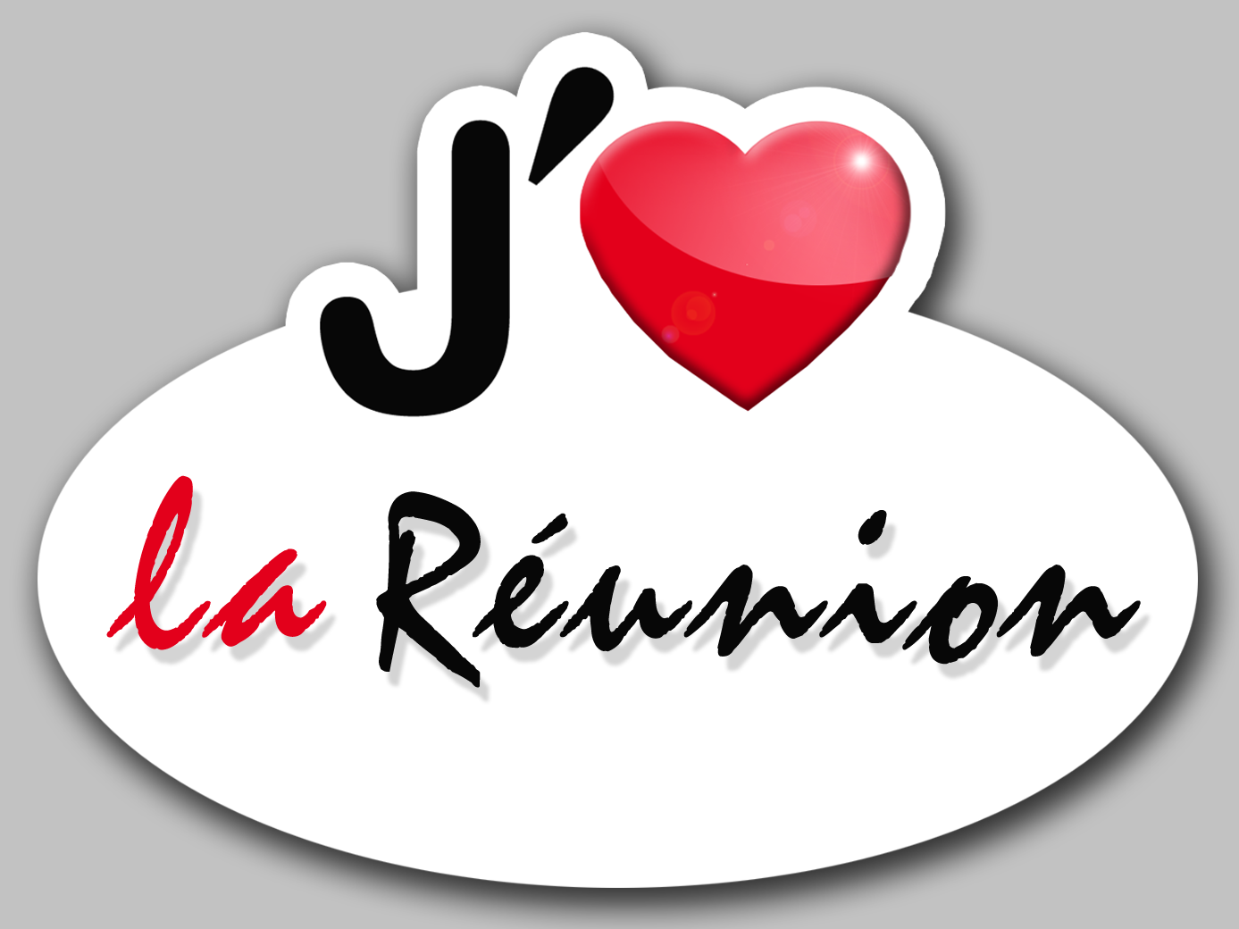 j'aime la Réunion (15x11cm) - Sticker/autocollant