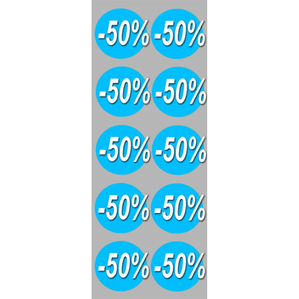 Soldes remise 50% (10 fois 5cm) - Sticker/autocollant
