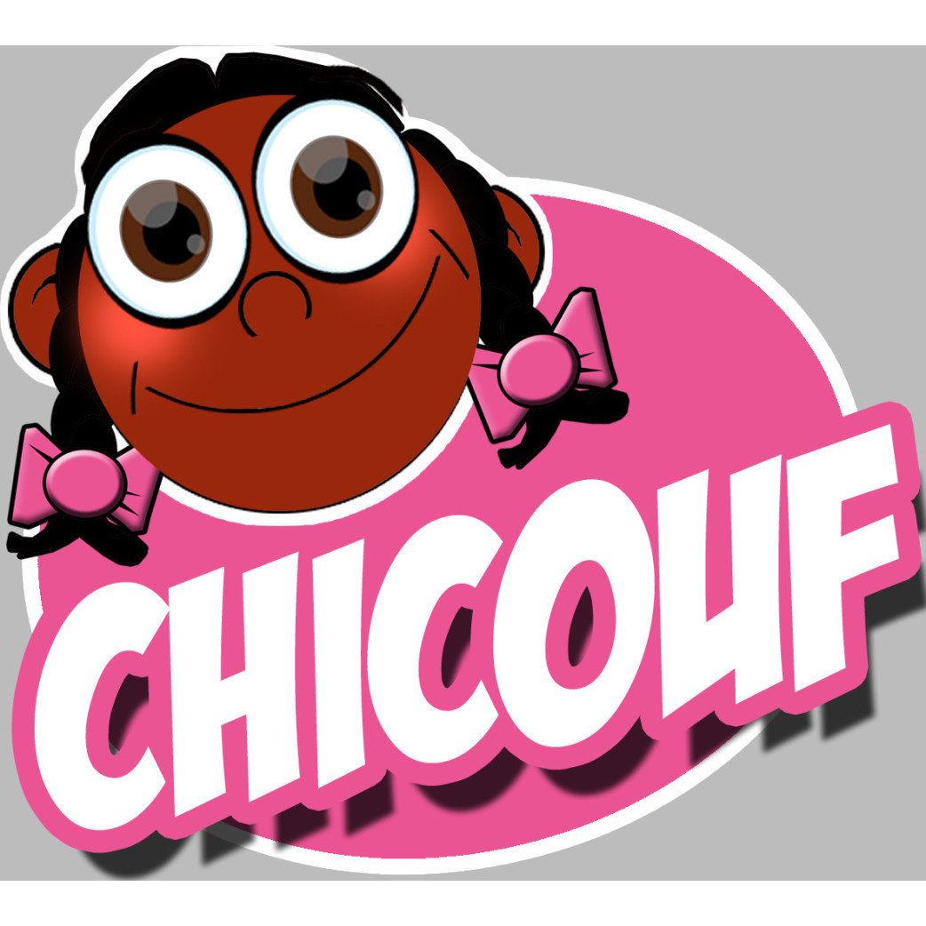 Chicouf fille afro - 15x13cm - Sticker/autocollant