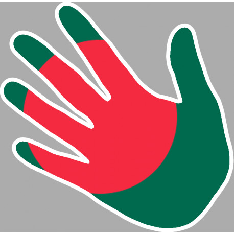 Autocollants : drapeau Bangladesh main