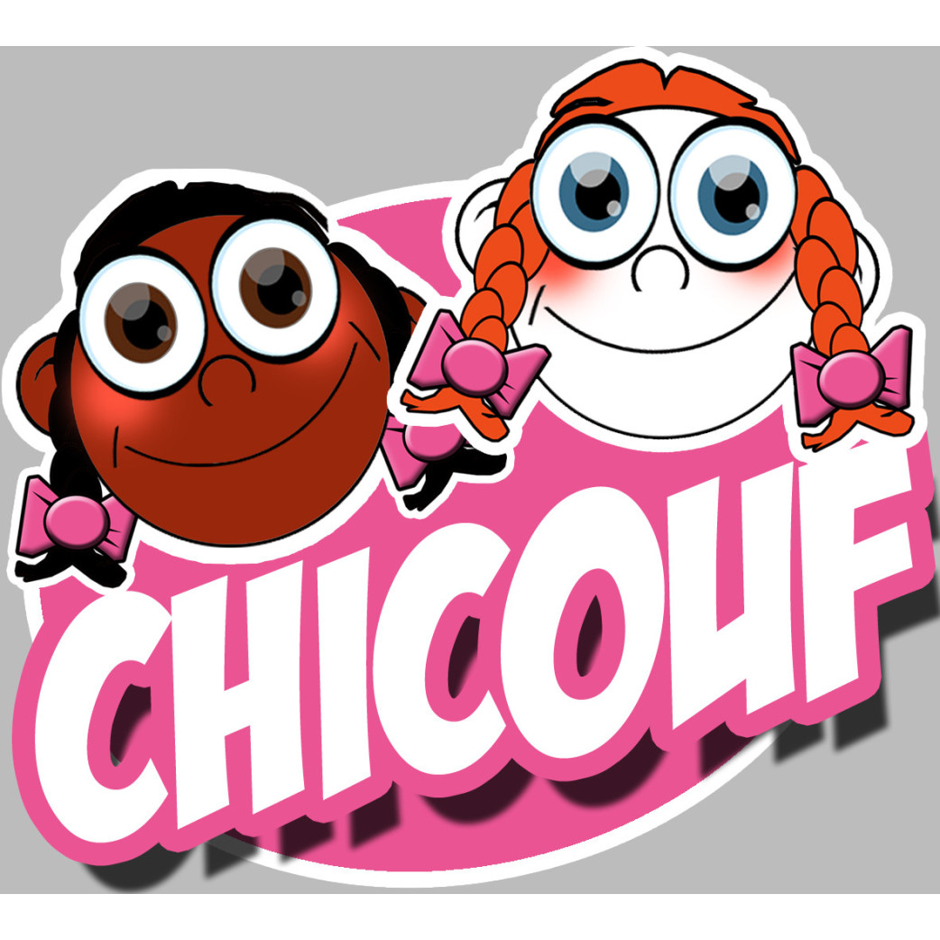 Chicouf soeurettes - 10x9cm - Sticker/autocollant