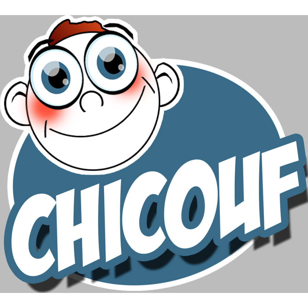 Chicouf garçon - 10x9cm - Sticker/autocollant