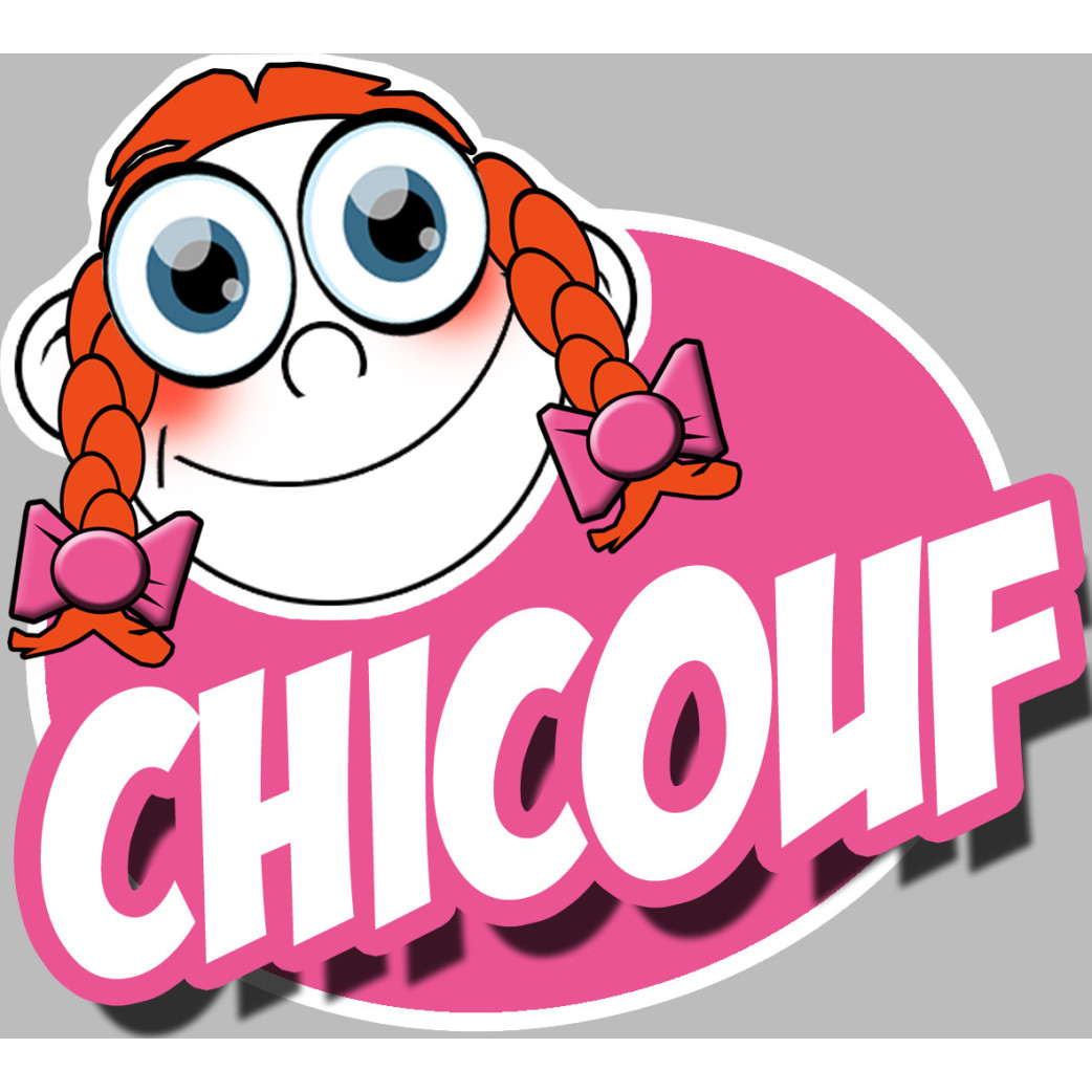 Chicouf fille - 10x9cm - Sticker/autocollant