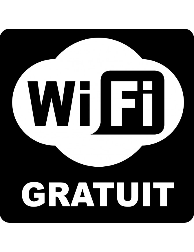 WIFI gratuit - 20cm - Sticker/autocollant WIFI gratuit - 20cm - Sticker/autocollant
