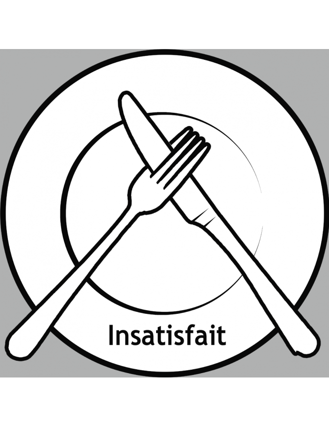couverts insatisfait (10cm) - Sticker/autocollant couverts insatisfait (10cm) - Sticker/autocollant
