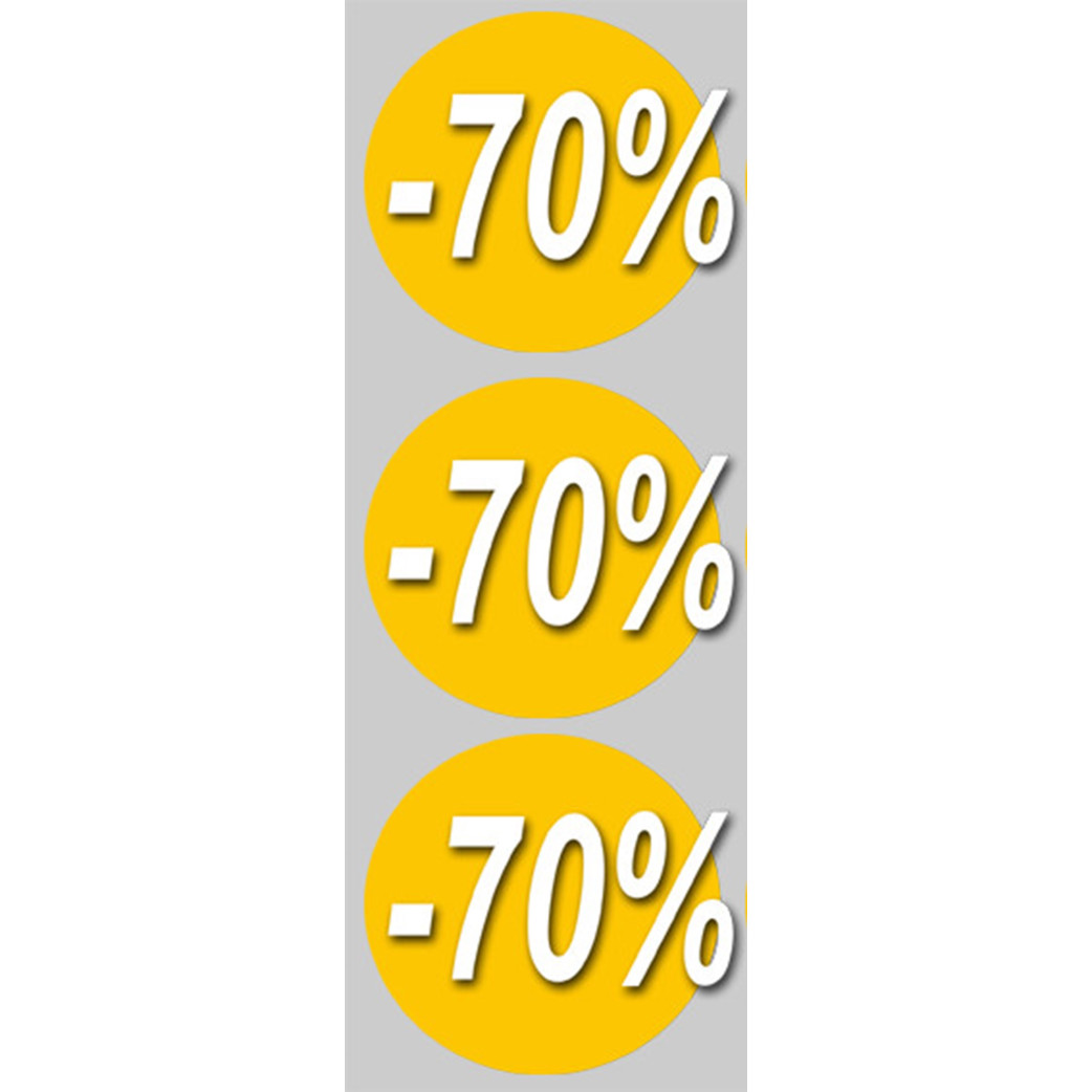 Soldes remise 70% (3 fois 10cm) - Sticker/autocollant