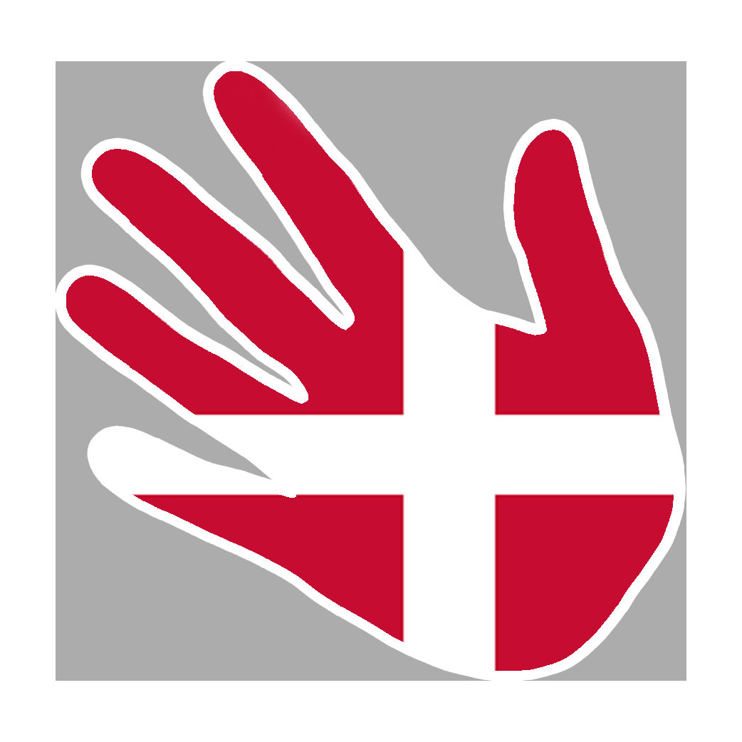 Danemark main - 17x17cm - Sticker/autocollant