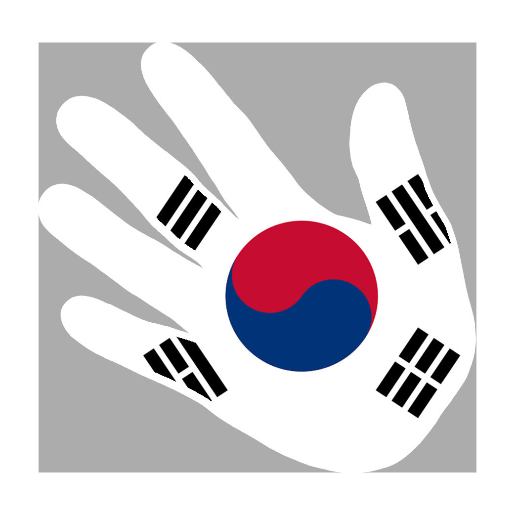 corée du sud main - 17x17cm - Sticker/autocollant
