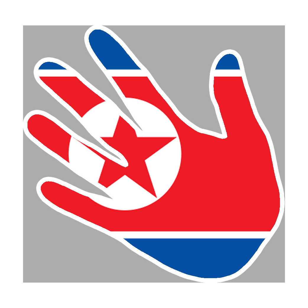 corée du nord main - 17x17cm - Sticker/autocollant