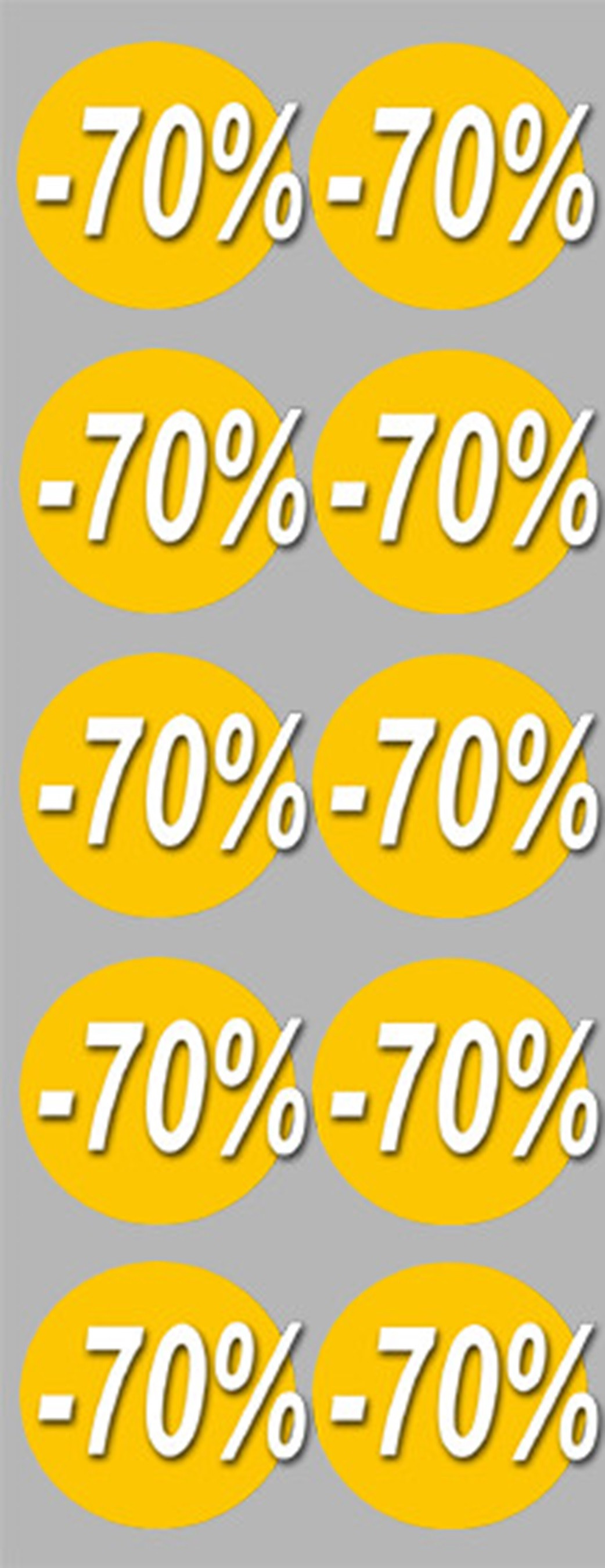 Soldes remise 70% (10 fois 5cm)  - Sticker/autocollant