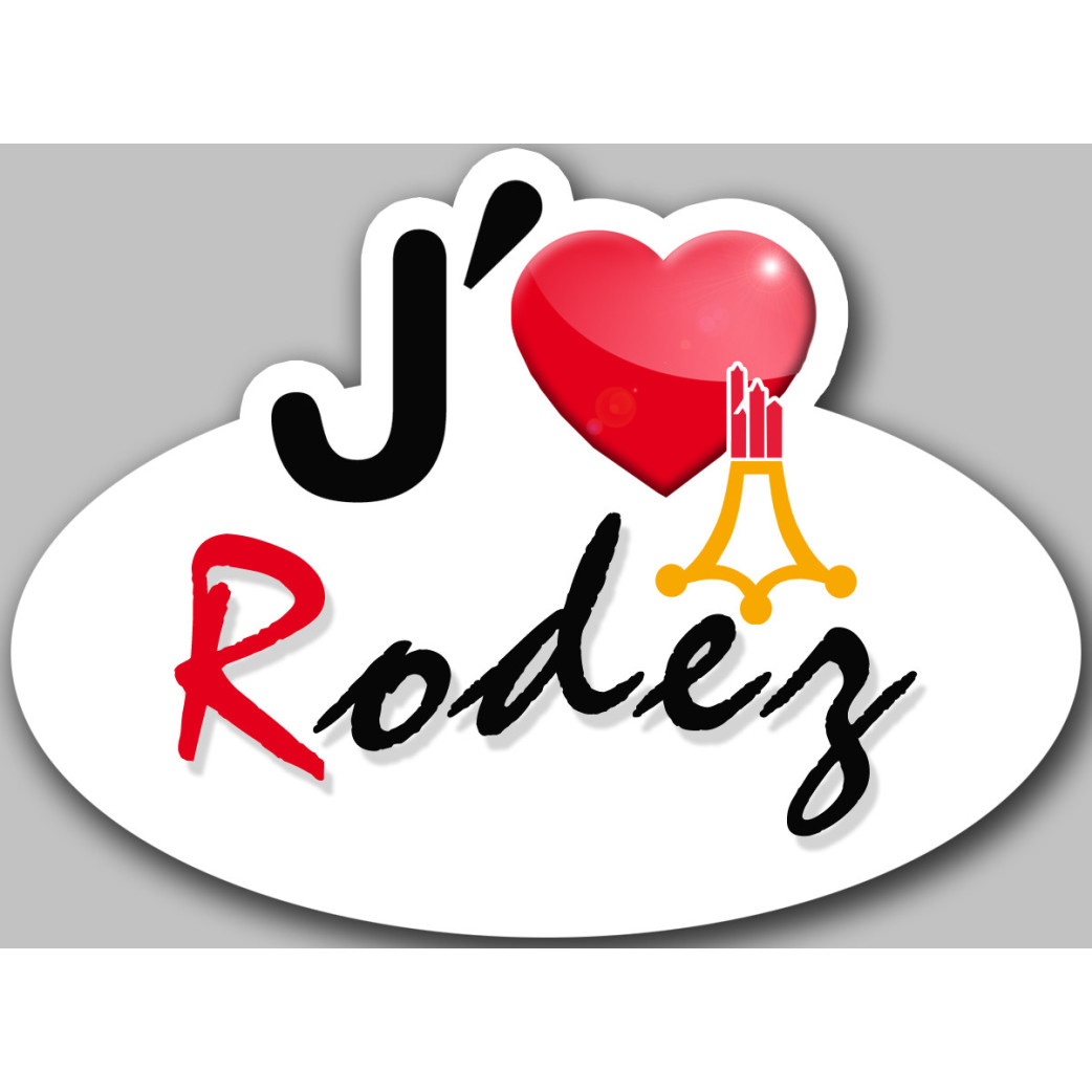 j'aime Rodez (5x3.7cm) - Sticker/autocollant