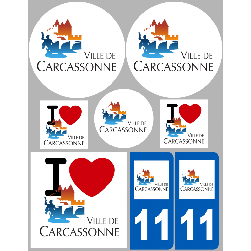 Carcassonne (8 autocollants variés) - Sticker/autocollant